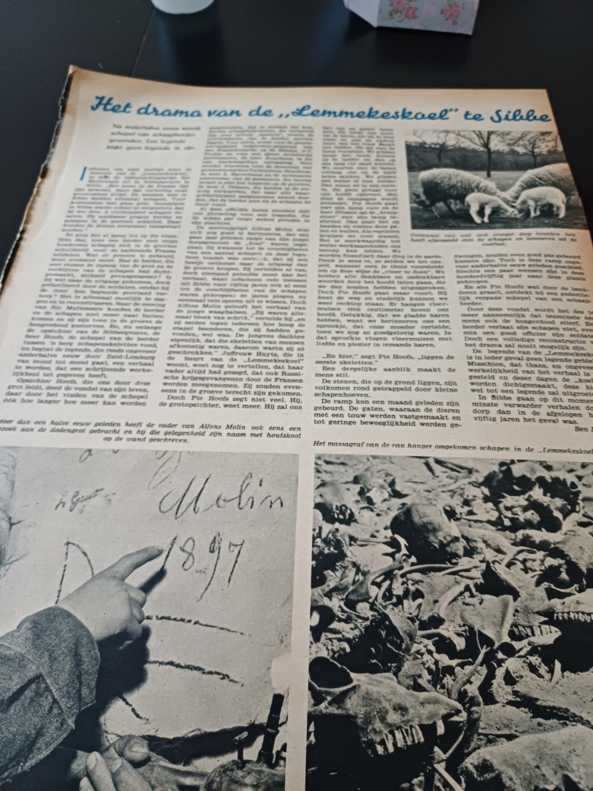 artikel drama Lemmekeskoel Sibbe 1951, Ophalen of Verzenden, 1940 tot 1960, Knipsel(s)