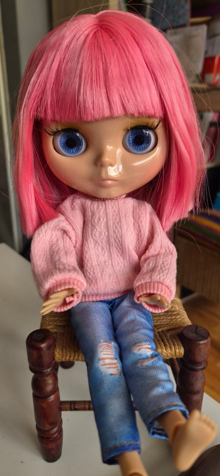 Blythe pop met roze haar en blauwe ogen, Ophalen of Verzenden, Zo goed als nieuw, Fashion Doll