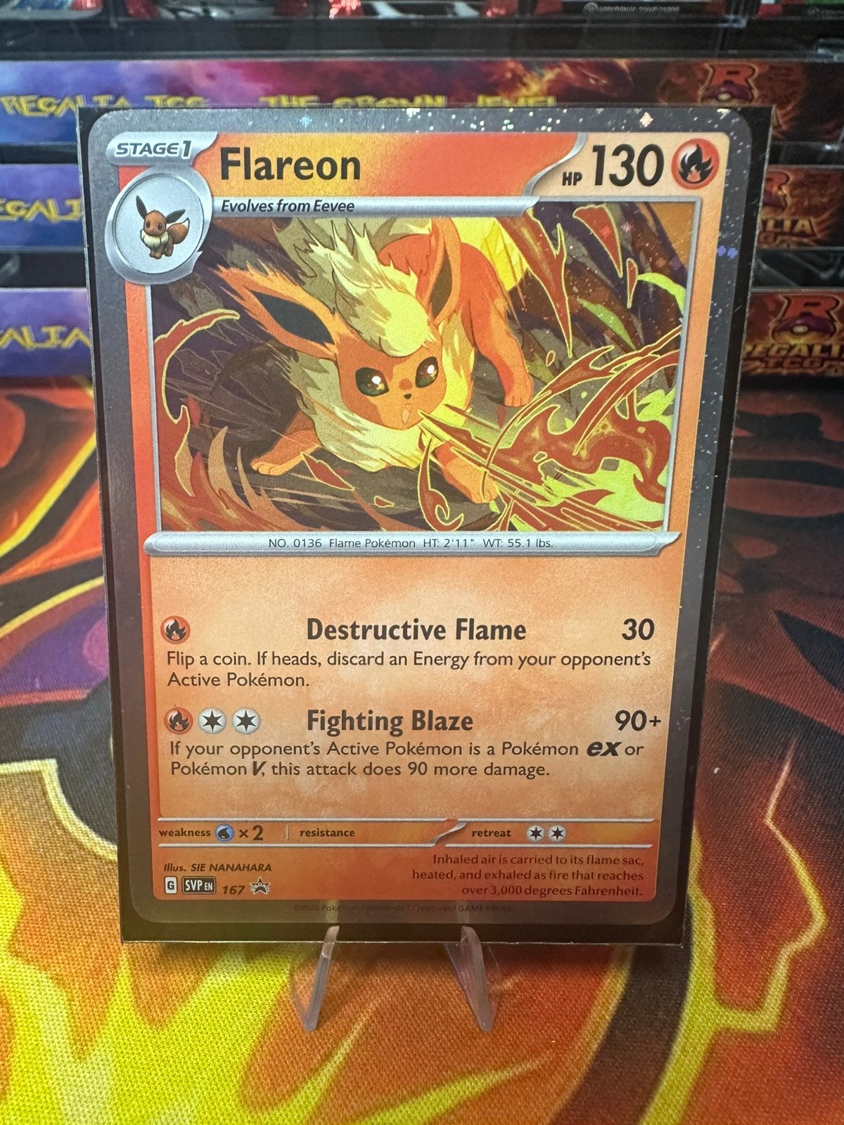 Flareon (SVP 167) SV Black Star Promos, Ophalen of Verzenden, Zo goed als nieuw, Losse kaart, Foil