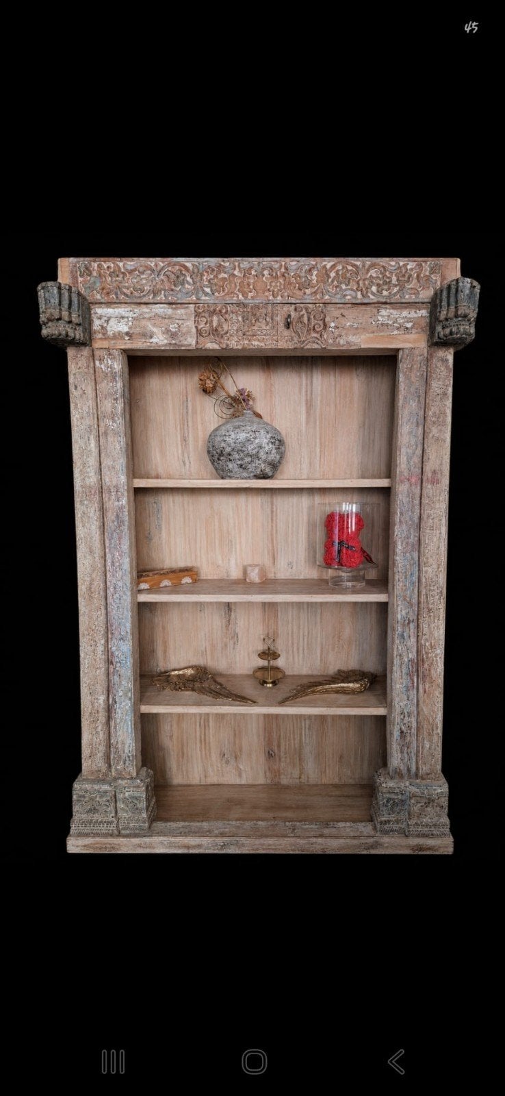 te koop antieke handgesneden kast., Ophalen, Met plank(en), Gebruikt, 100 tot 150 cm