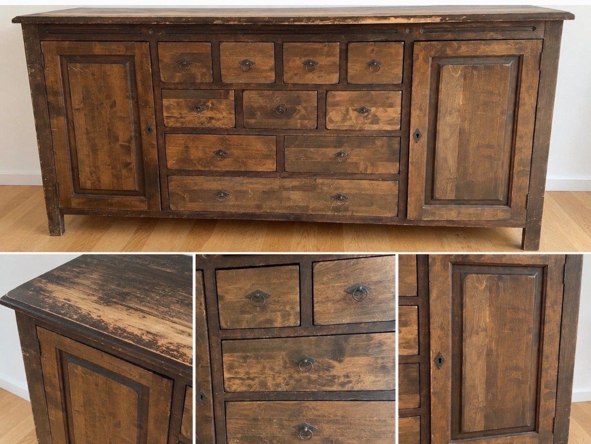 Antiek houten dressoir met lades en deuren, Ophalen