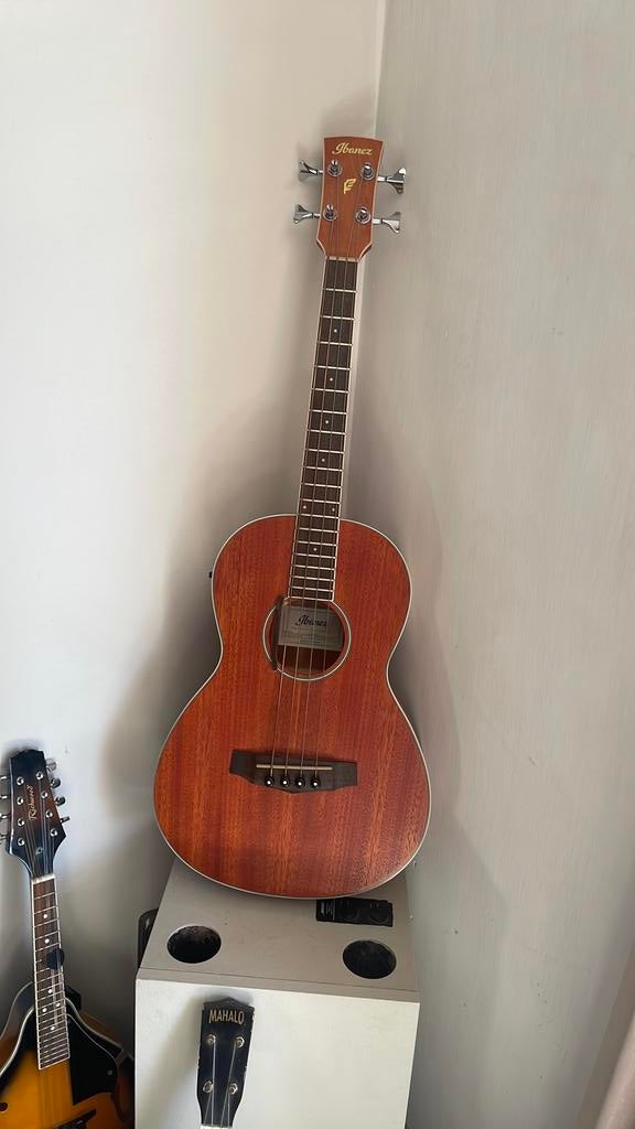 Ibanez pnb14e-opn short scale semi-akoestische basgitaar, Muziek en Instrumenten, Ophalen of Verzenden, Gebruikt, Semi-akoestisch