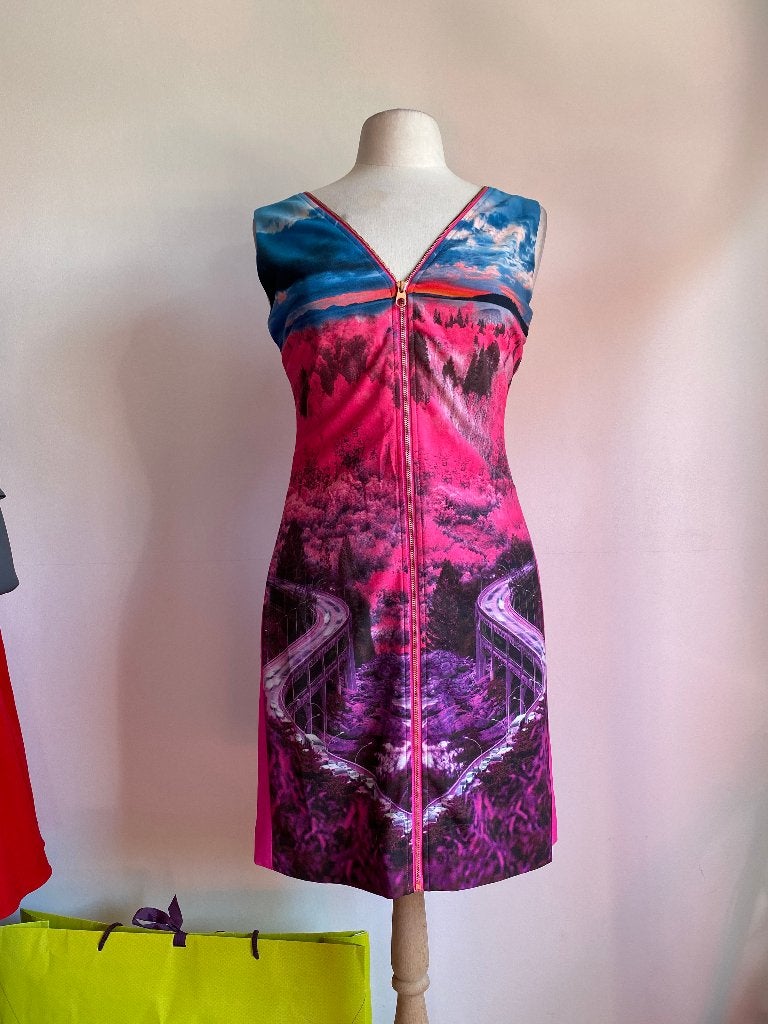 Ted Baker jurk maat 38 met opvallende print, Maat 38/40 (M), Meerkleurig, Ophalen of Verzenden, Zo goed als nieuw