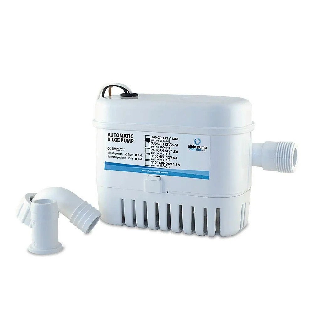 Albin Pump Automatische Bilgepomp 12V - 500 GPH, Ophalen of Verzenden, Nieuw, Motor en Techniek