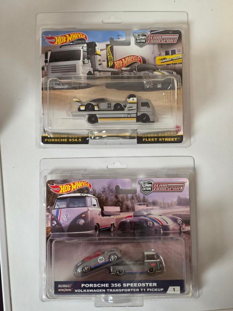 Hot Wheels Team Transport Porsche 934.5 en 356 Speedster, Overige merken, Auto, Groter dan 1:32, Nieuw