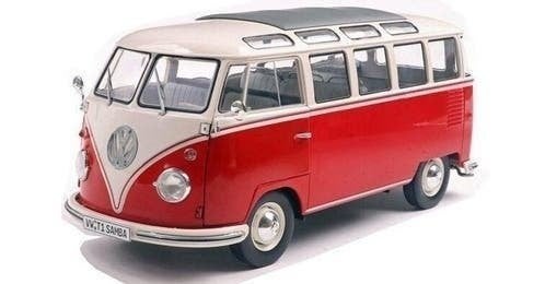 VW T1 Samba '62, rood/wit - 1:18 - Solido, Solido, Solido, Rue de L' Ecusson 2, 56120 Josselin France, Nieuw