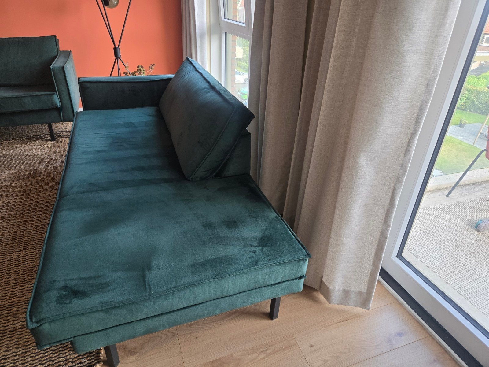 BePureHome Rodeo daybed links velvet groen (bosgroen), Huis en Inrichting, Banken | Sofa's en Chaises Longues, Ophalen