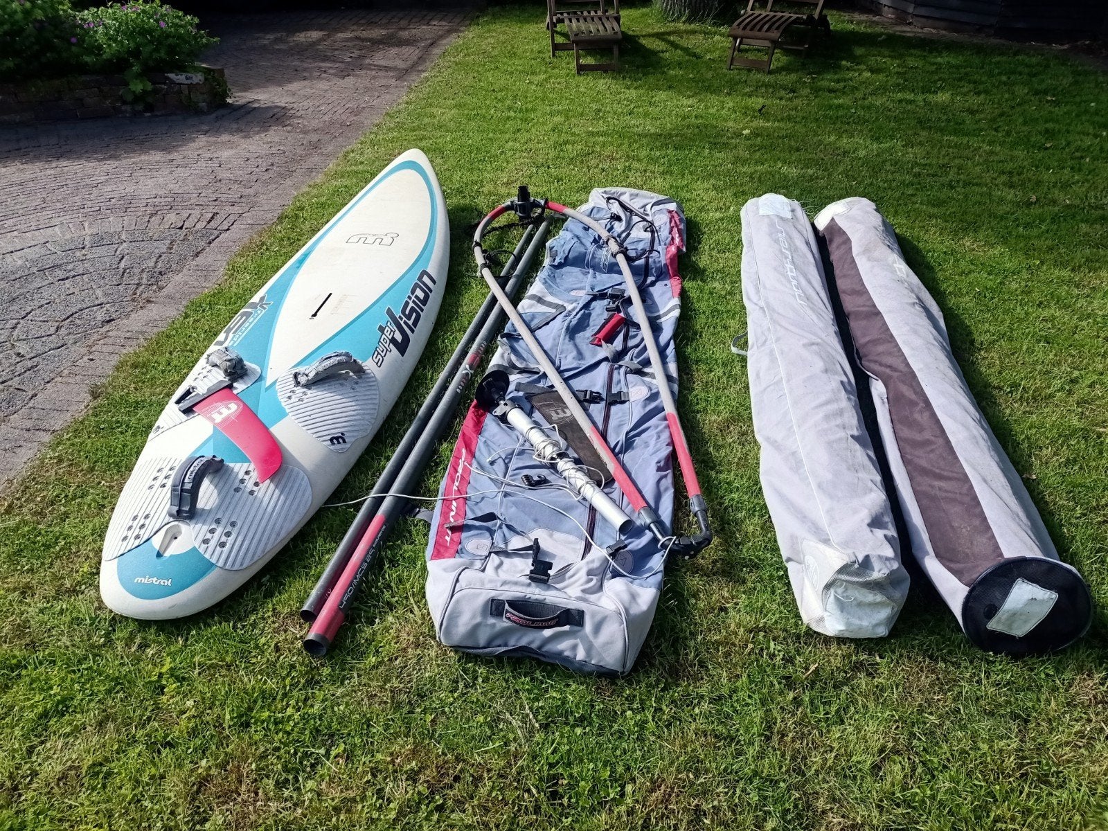 Mistral Freeride Vision 161 complete windsurfset, Watersport en Boten, Windsurfen, Gebruikt, Complete set, 250 tot 300 cm, Ophalen