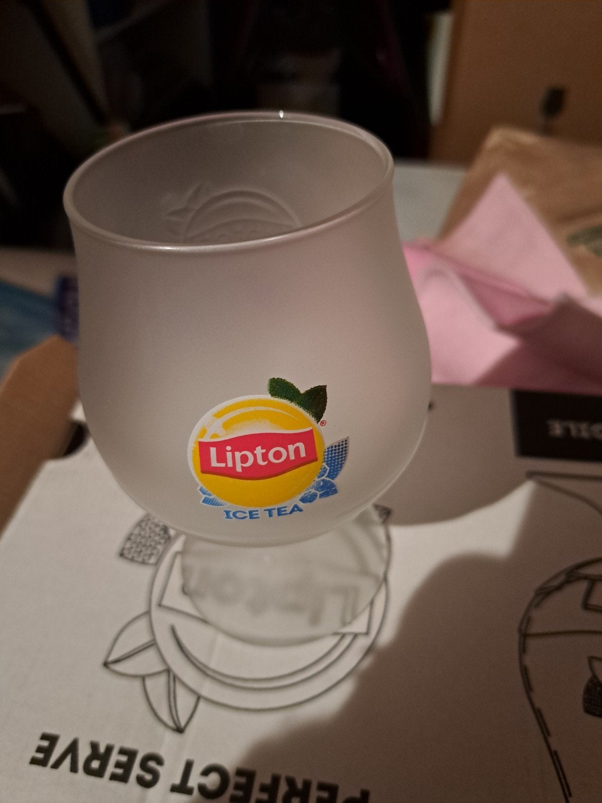 Lipton Ice Tea glas - Matglazen beker, Ophalen, Zo goed als nieuw, Glas, Overige merken