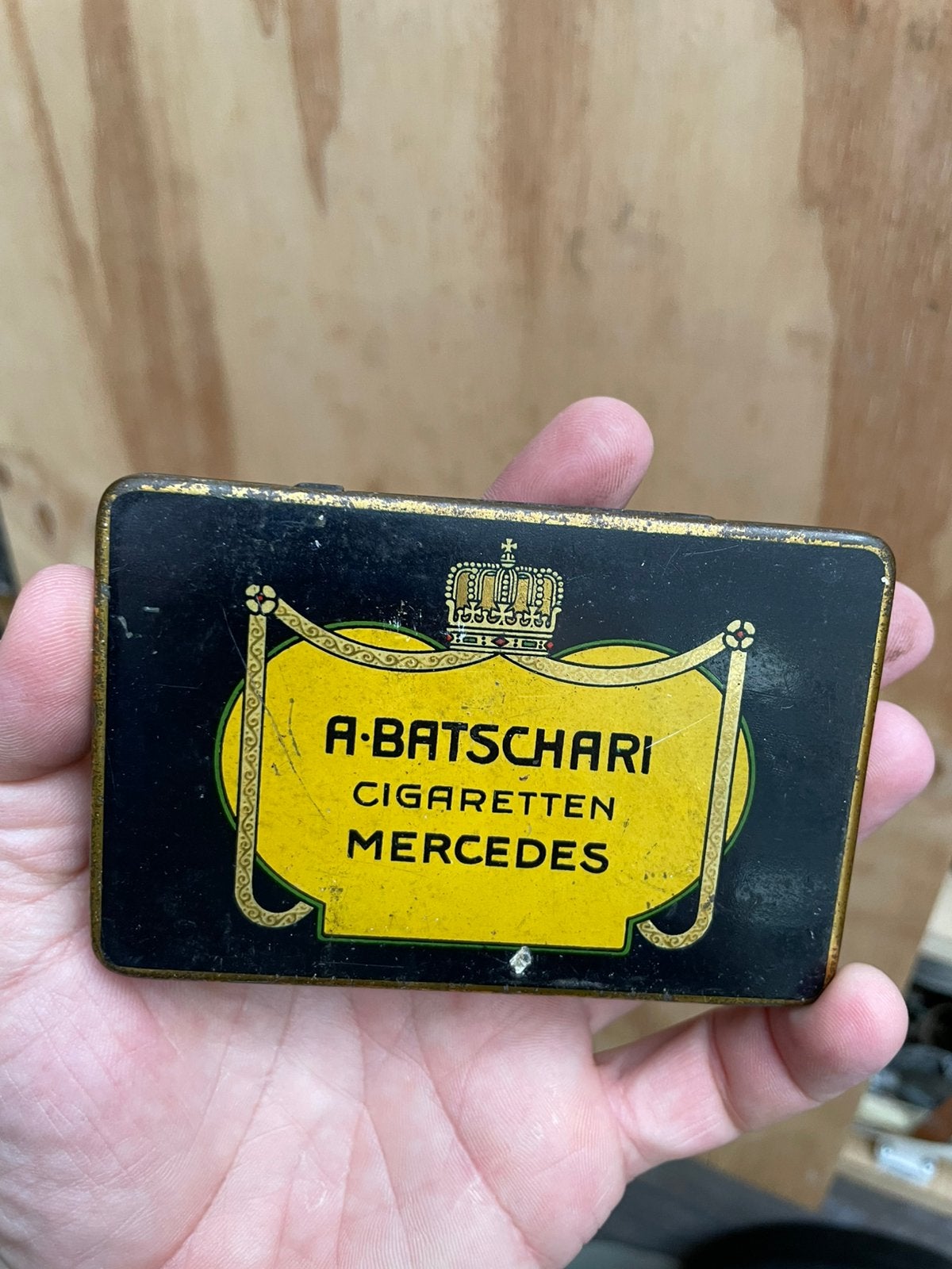 Batschari mercedes sigaretten blikje, Ophalen of Verzenden, Zo goed als nieuw, Overige