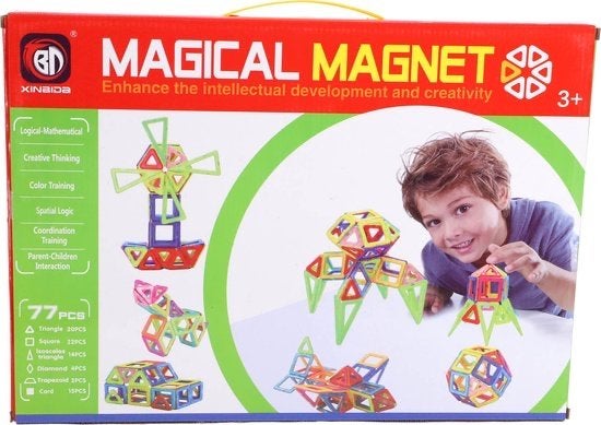 Magnetische Tegels Bouwset - 77 Delig, Kinderen en Baby's, Ophalen of Verzenden, Nieuw, Overige merken