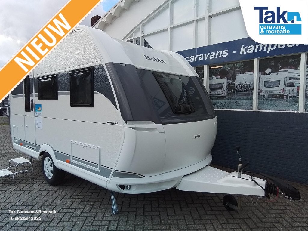 Hobby Ontour 390 SF compacte caravan, Schokbreker, Standaardzit, Hobby, Bedrijf