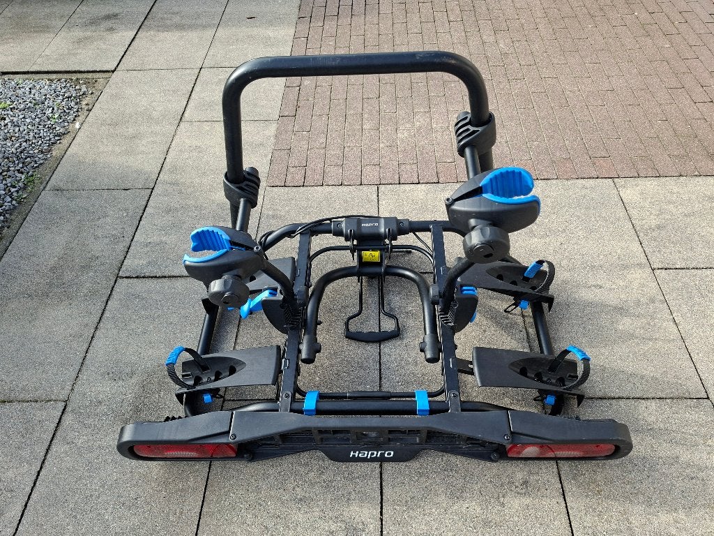 Hapro Atlas 2 fietsendrager voor trekhaak, Ophalen, Zo goed als nieuw, Brede banden, 2 fietsen