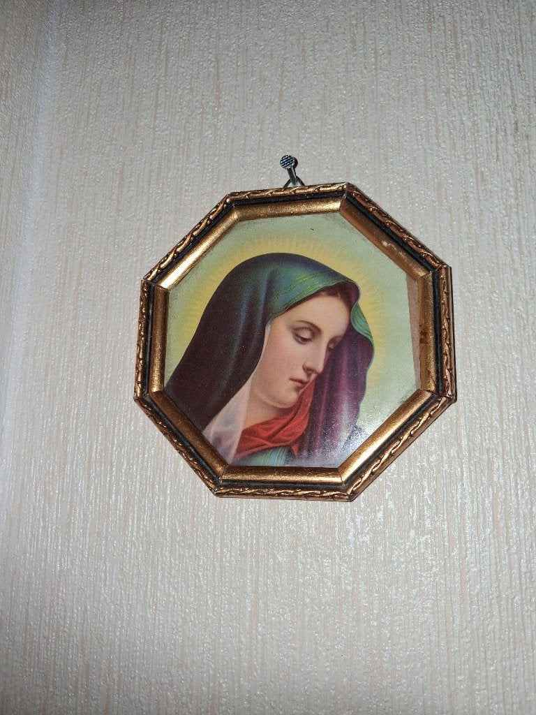 Jezus & Maria wandlijstjes – achthoekig –katholiek –ca. 1950, Ophalen of Verzenden