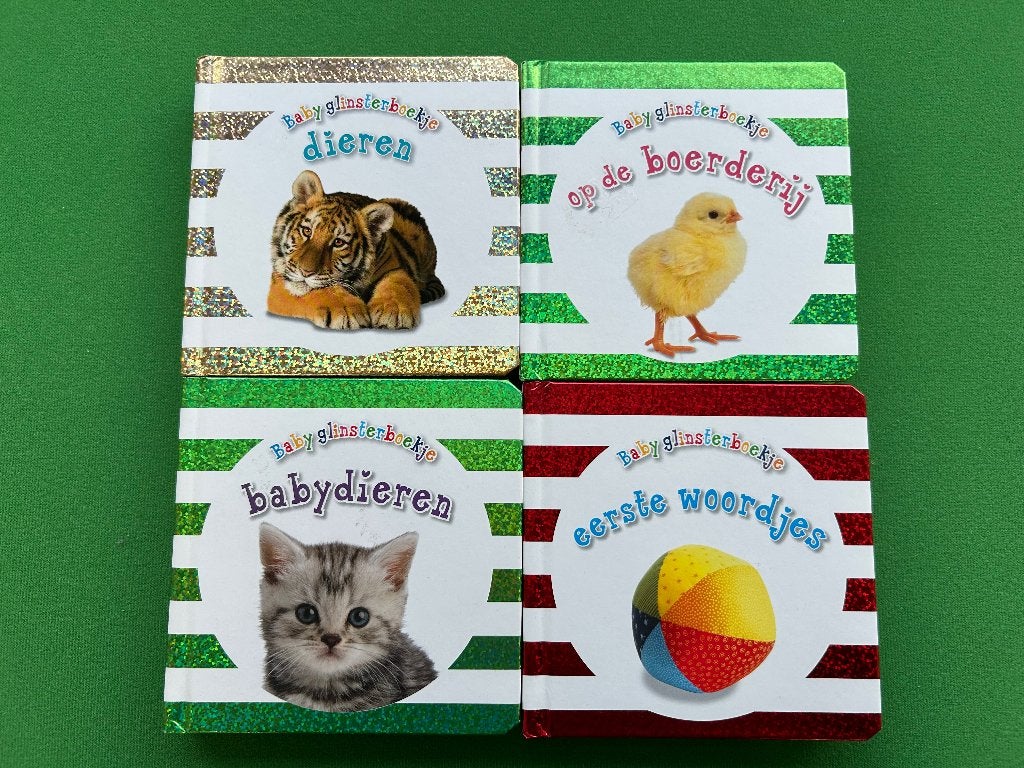 Te koop aangeboden leuke babyglinster boekjes, nieuw, Ophalen of Verzenden, Nieuw, 6 tot 12 maanden