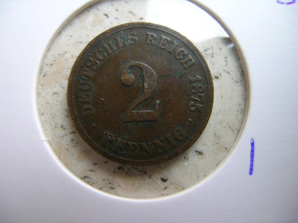 2 Pfennig 1875 B Duitsland (nr 1), Ophalen of Verzenden, Duitsland, Losse munt