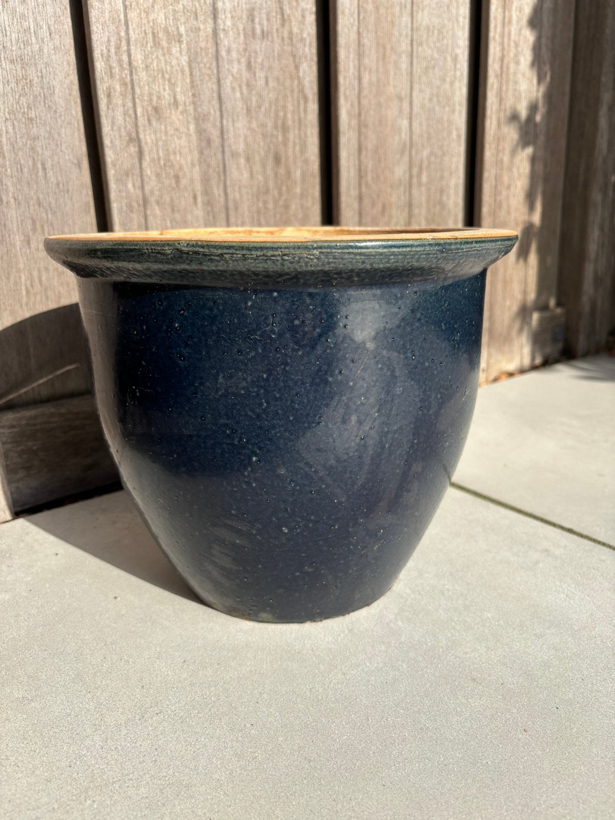 Bloempot blauw, Rond, Ophalen of Verzenden, Zo goed als nieuw, Binnen
