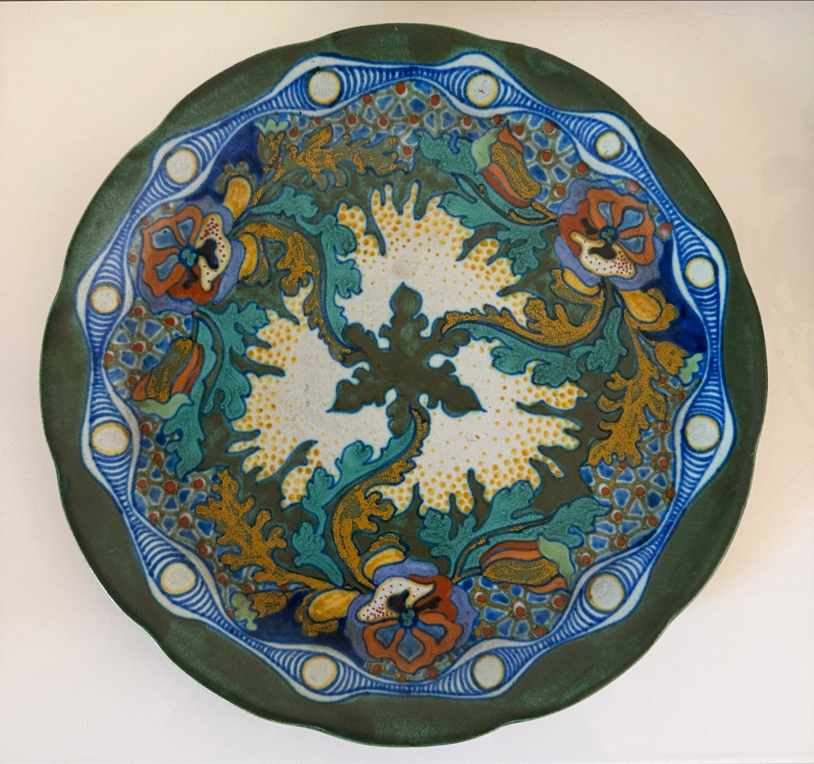 Holland Gouda Plateel Corona groot bord, Antiek en Kunst, Ophalen of Verzenden