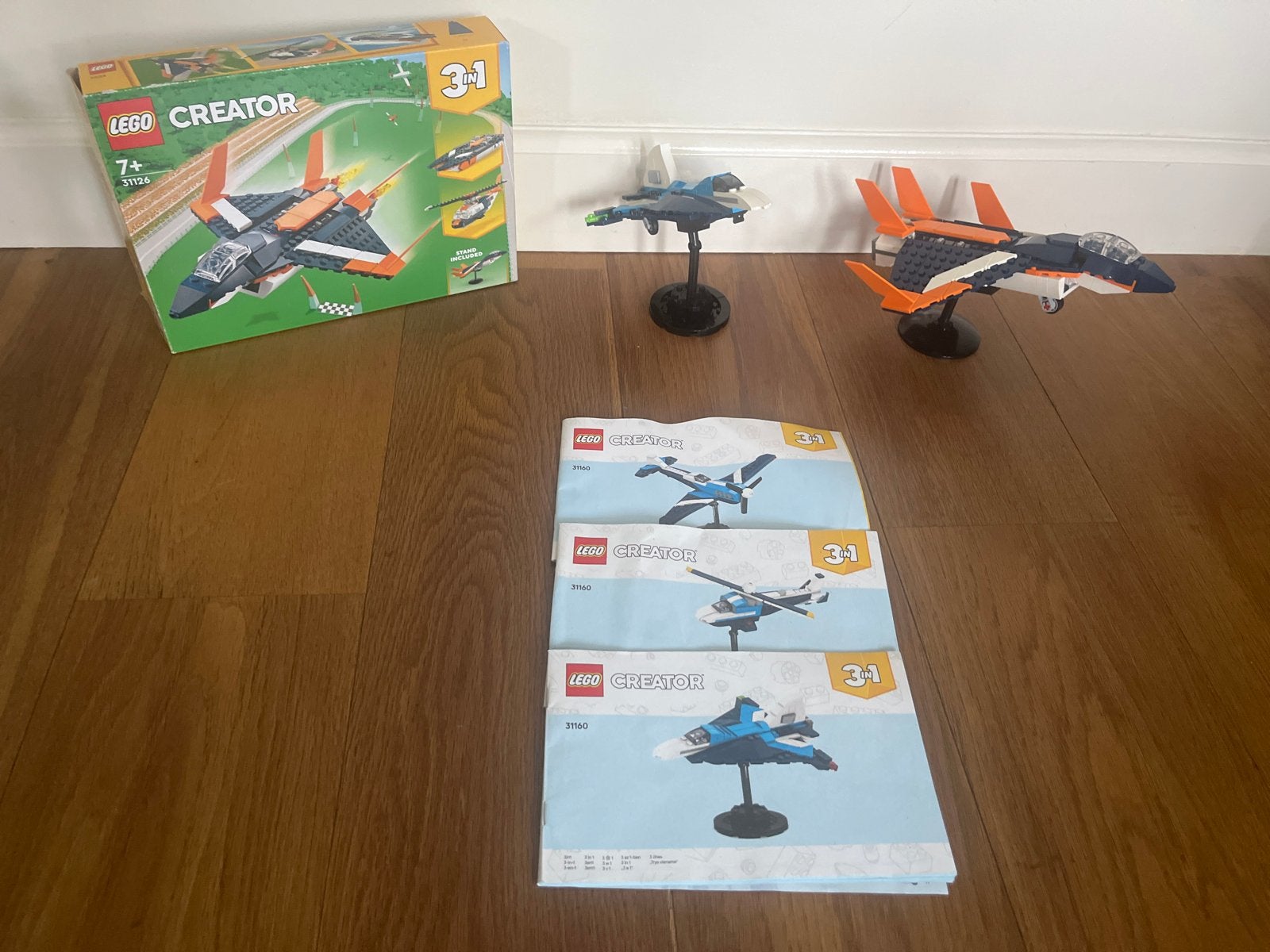 LEGO Creator 3-in-1 Straalvliegtuig (31126) en andere modell, Gebruikt, Lego, Ophalen of Verzenden, Inclusief doos