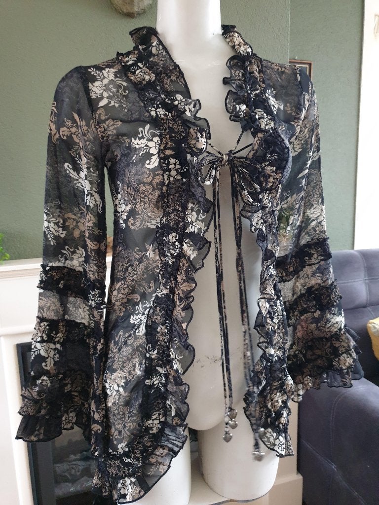 Isla Ibiza schitterend beige zwart vest mt S 36, Kleding | Dames, Verzenden, Zwart, Zo goed als nieuw, Isla Ibiza