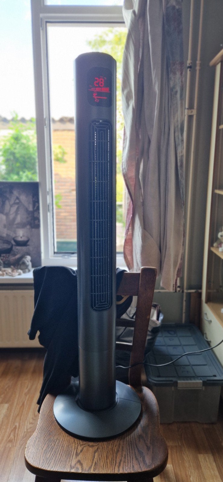 Staande ventilator, Witgoed en Apparatuur, Ventilatoren, Ophalen, Ventilator met afstandsbediening, Zo goed als nieuw, Statiefventilator