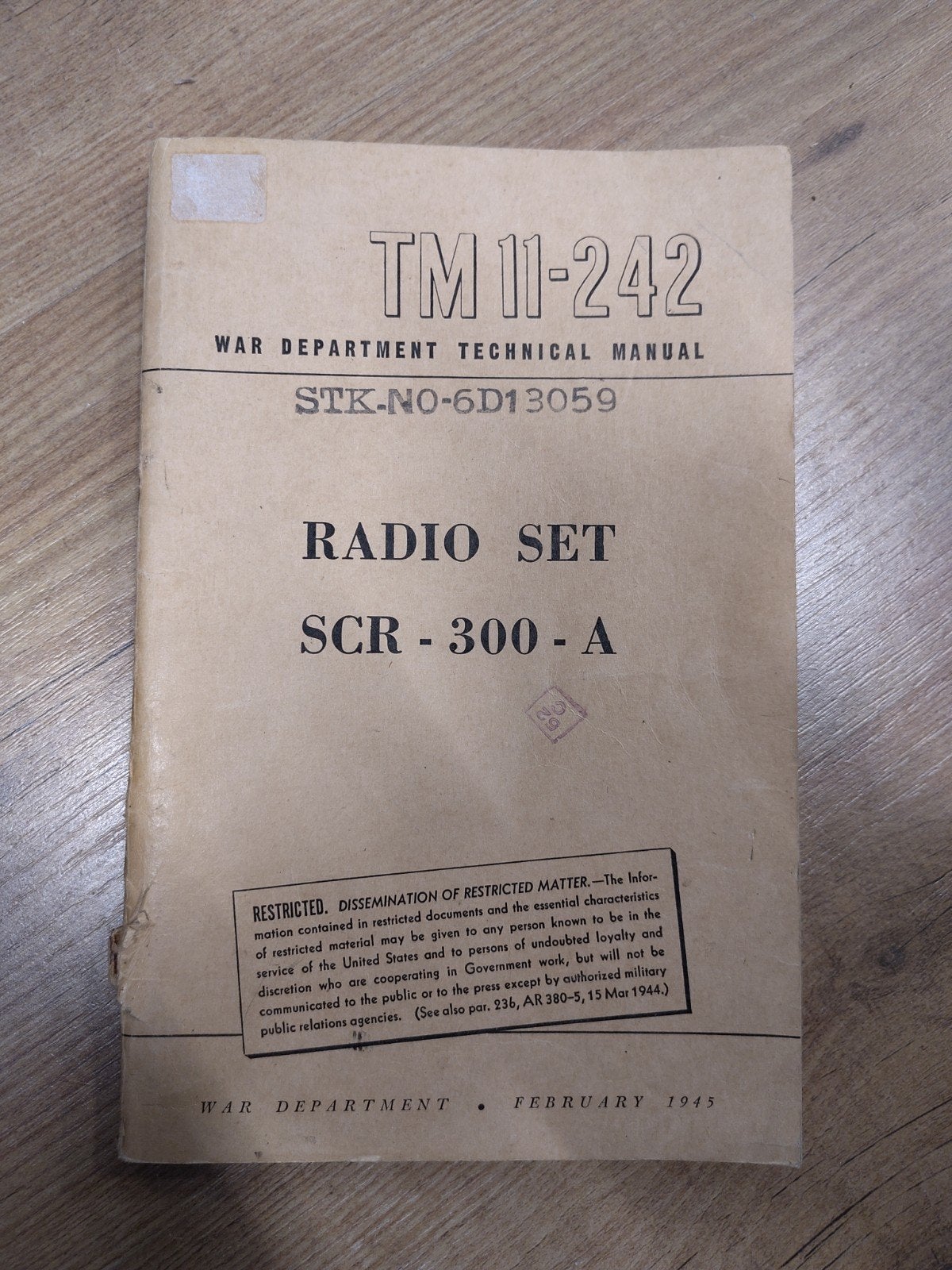 originele manual BC-1000 SCR-300 manpack radio WW2 TM11-242, Ophalen of Verzenden, Amerika, Boek of Tijdschrift