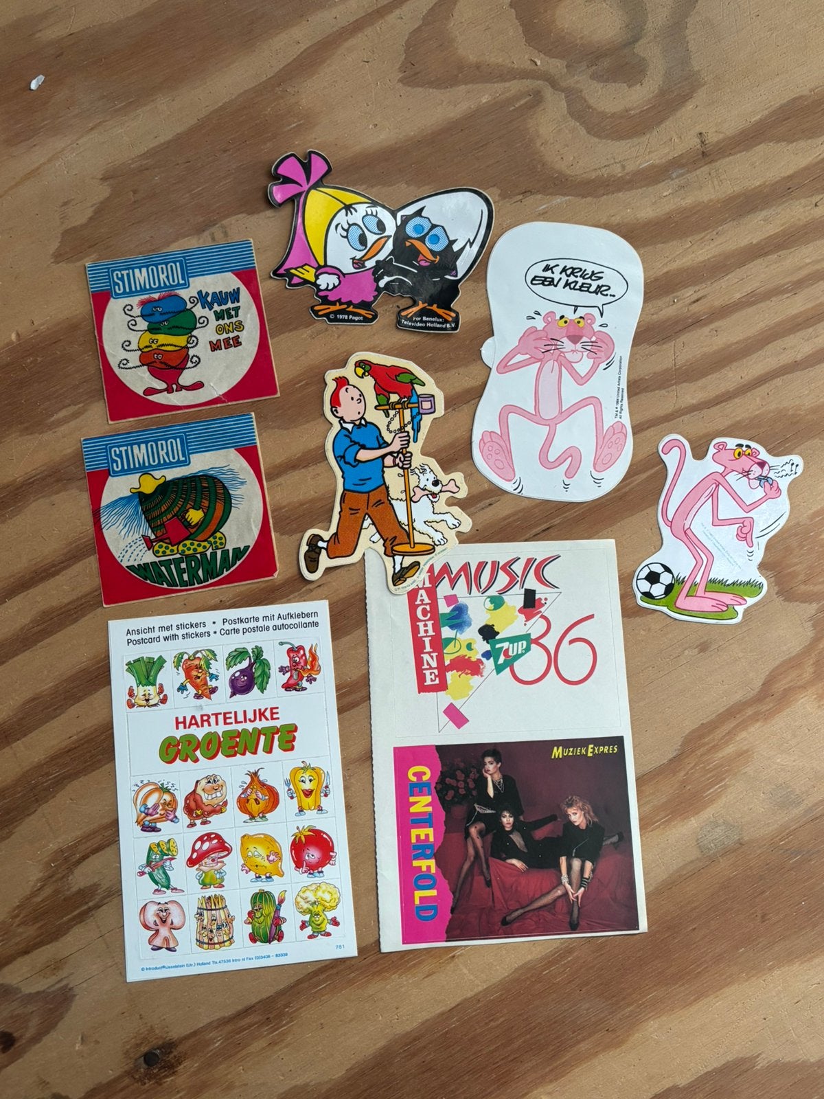 Mooie set vintage stickers jaren '70 & '80, Hobby en Vrije tijd, Ophalen of Verzenden, Zo goed als nieuw, Meerdere stickers