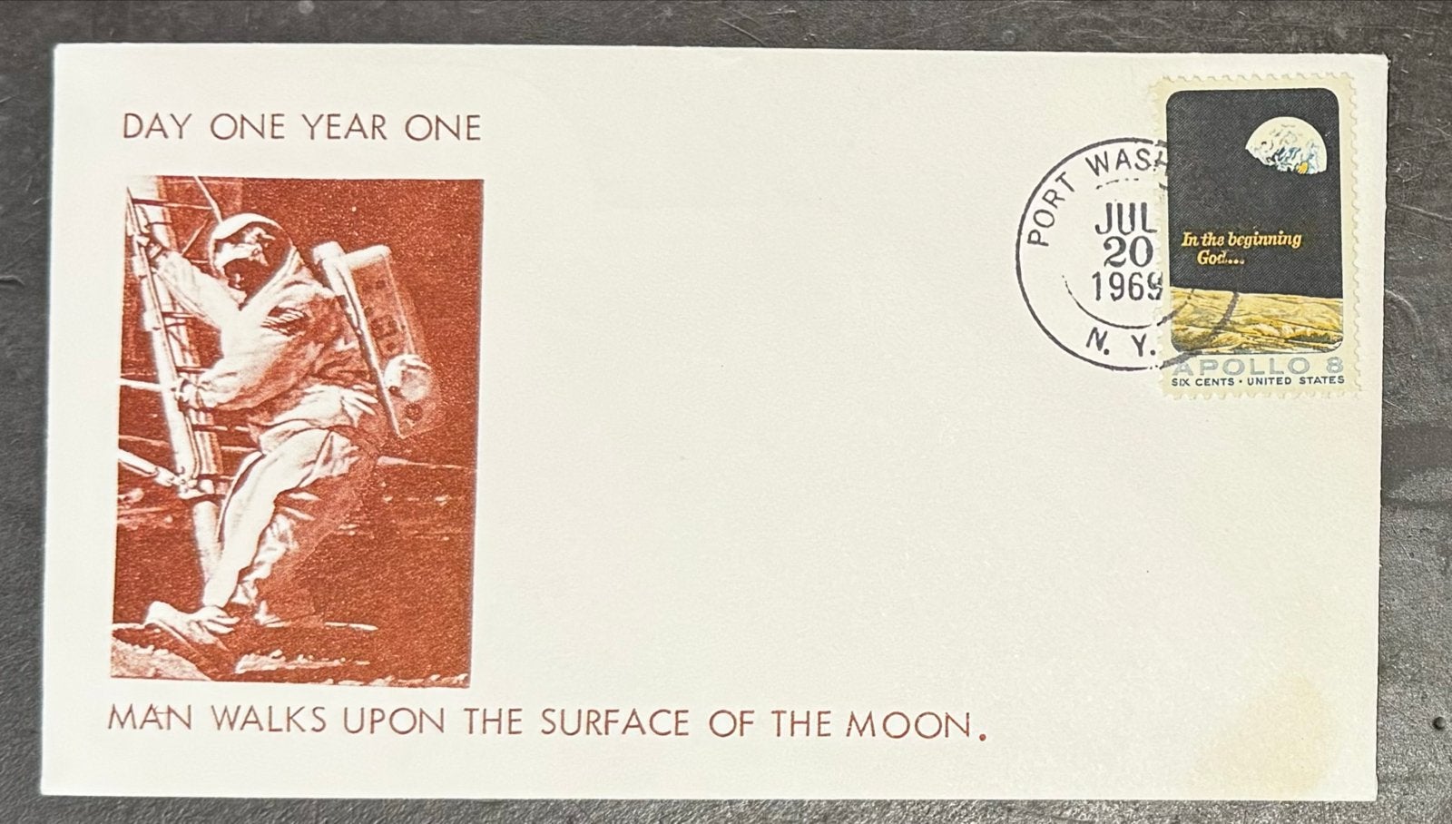 Eerste dag uitgifte: Man loopt op de maan (Apollo 11), Postzegels en Munten, Postzegels | Eerstedagenveloppen, Ophalen of Verzenden