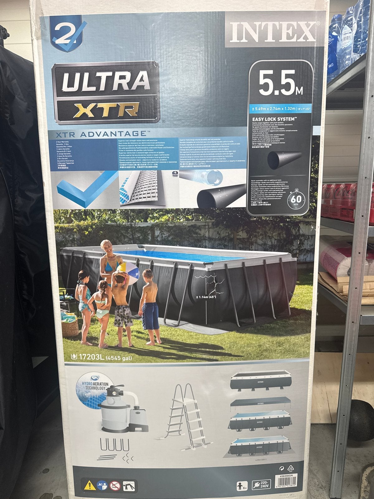 Intex Ultra XTR Frame Zwembad 5.49m x 2.74m x 1.32m, 200 tot 300 cm, Nieuw, Rechthoekig, Ophalen