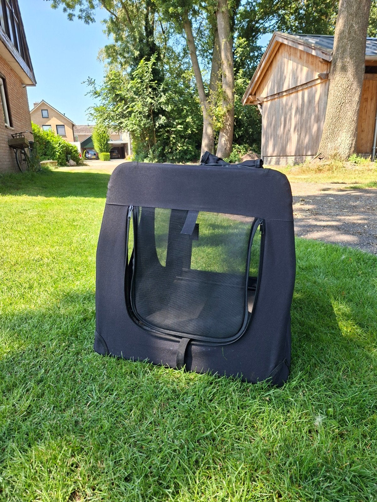 Zwarte opvouwbare reisbench Flamingo Gepetto (Maat M), Ophalen