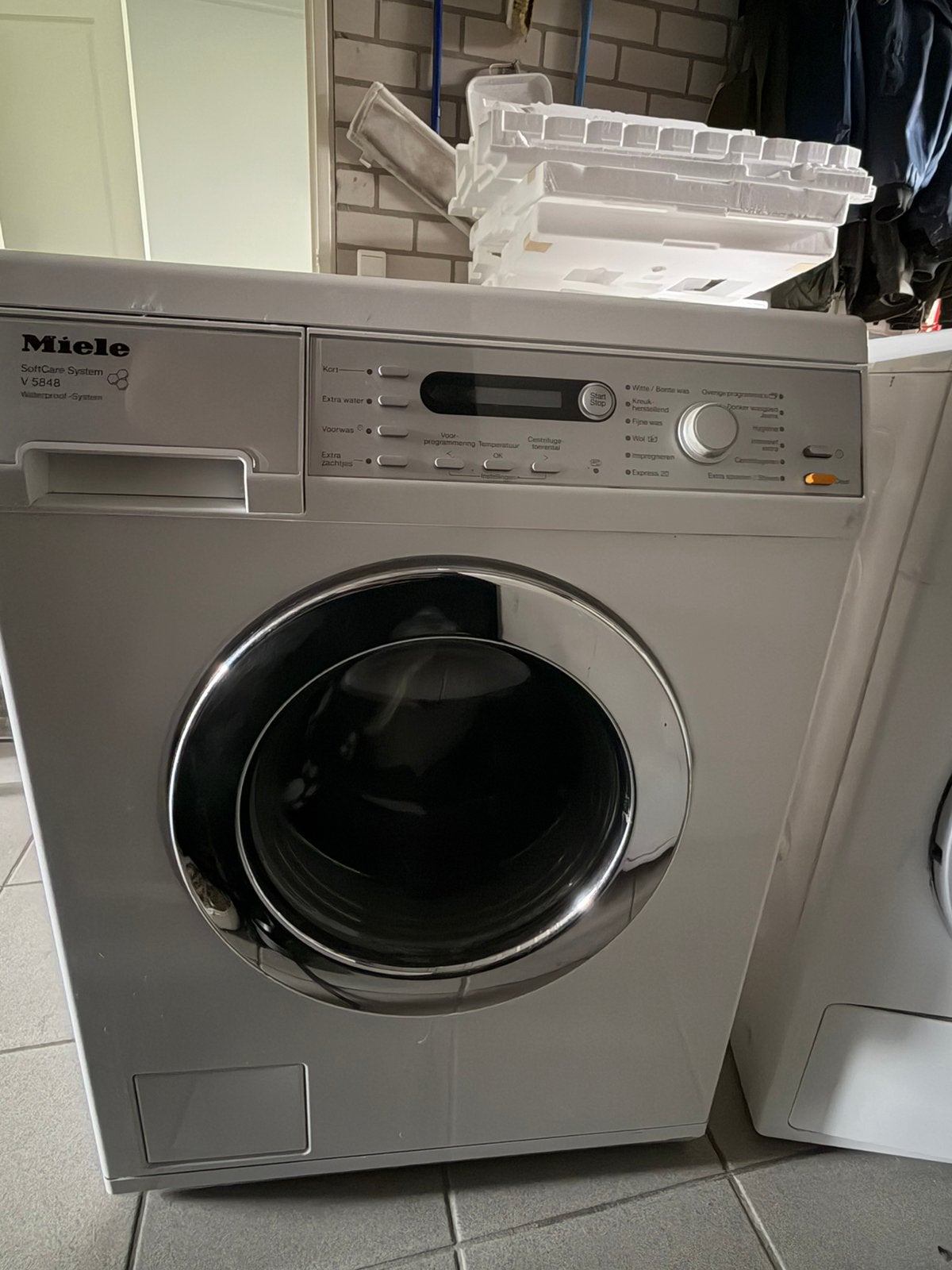 Miele wasmachine V5848 WPS, Ophalen, Gebruikt, Voorlader, 85 tot 90 cm