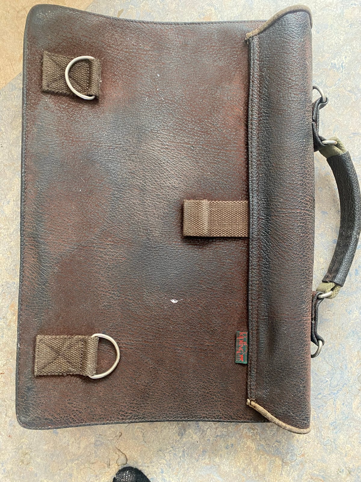 Vintage Leren Aktetas / Schoudertas - Bruin kipling, Ophalen of Verzenden, Gebruikt, Bruin