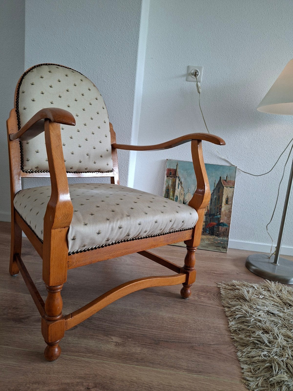 Vintage Louis XV Fauteuil - Jaren '50/'60 - Handgebonden, Ophalen