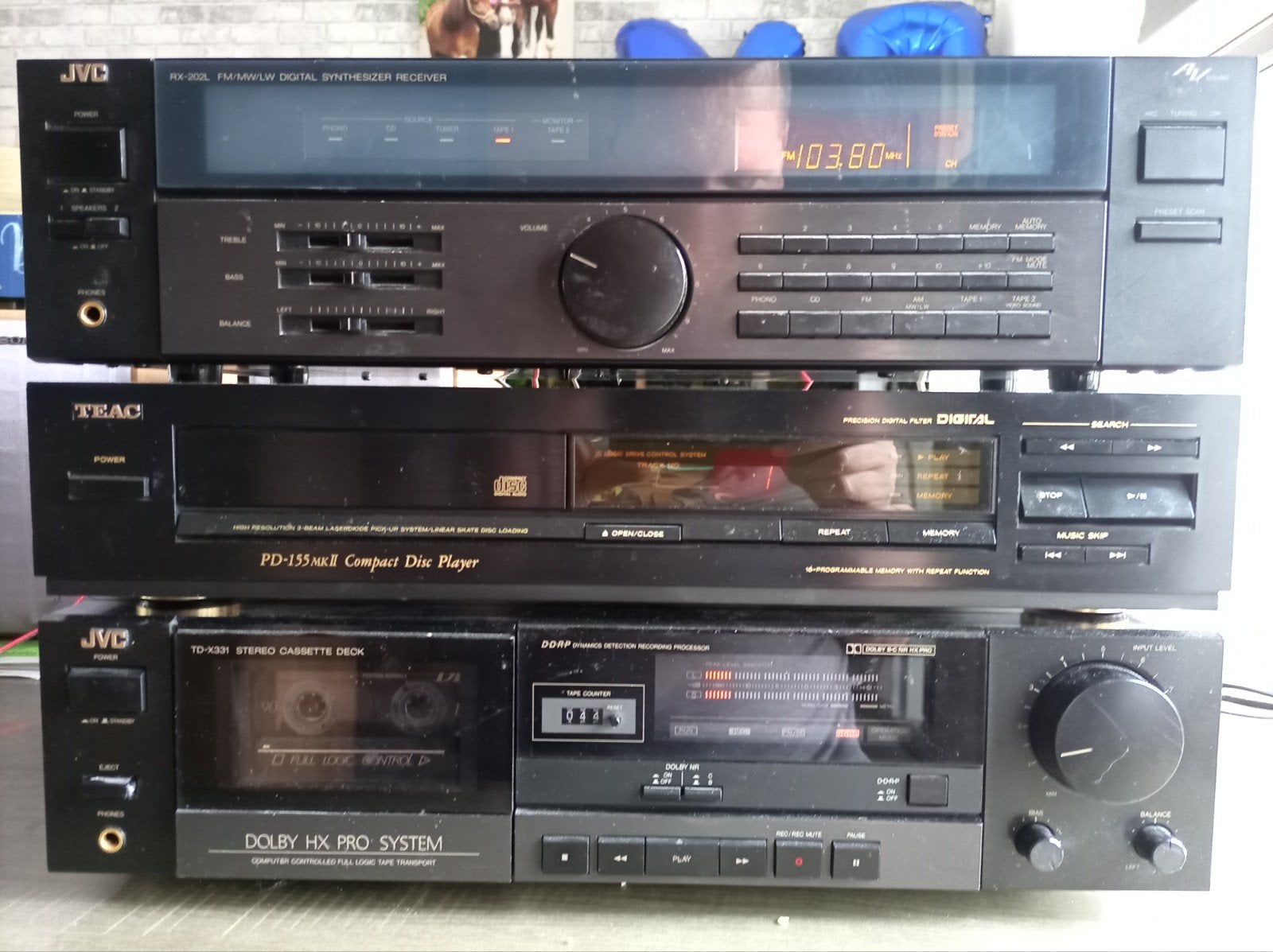 JVC/TEAC Stereoset: Receiver, CD-speler, Cassettedeck, Ophalen of Verzenden