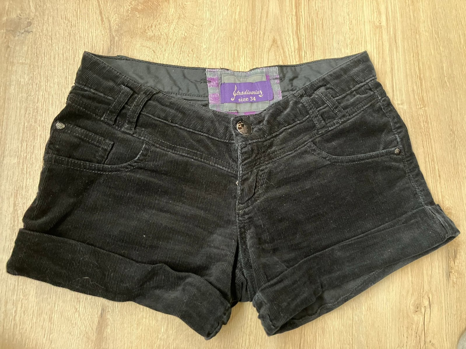 Vintage y2k fluwelen rib mini short zwart maat XS, Kort, Zwart, Ophalen of Verzenden, Zo goed als nieuw