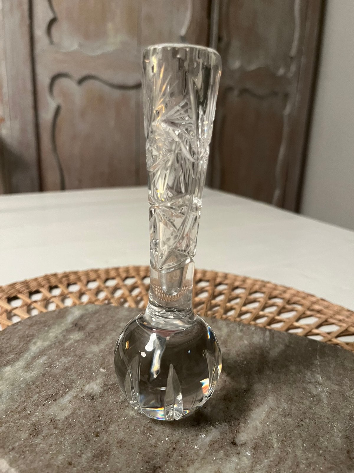 Prachtig vintage Boheems kristallen vaasje., Antiek en Kunst, Antiek | Glas en Kristal, Ophalen of Verzenden