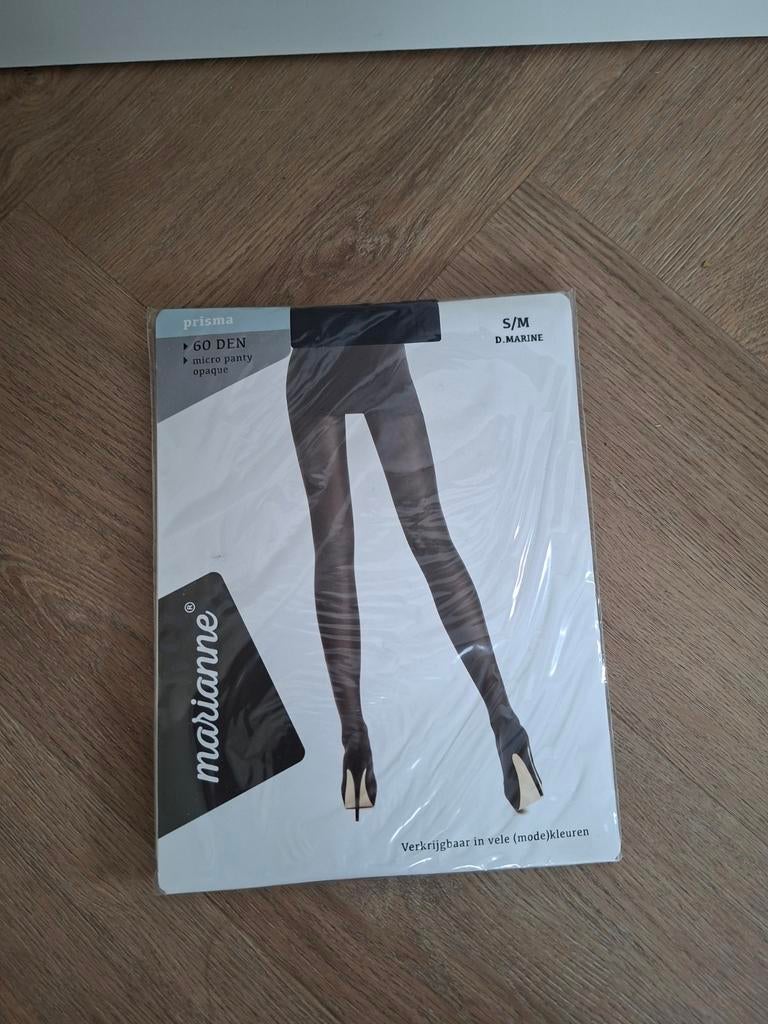 Marianne panty 60 denier S/M D. Marine, Blauw, Nieuw, Maat 40/42 (M), Ophalen of Verzenden