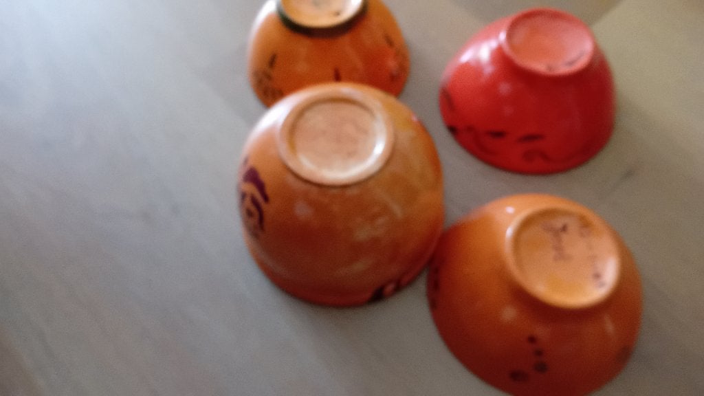 Aardewerk kommetjes kleurig kommetjes 4 stuks zgan, Ophalen of Verzenden