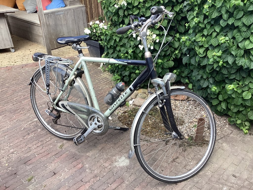 Gazelle herenfiets, Fietsen en Brommers, Fietsen | Heren | Herenfietsen, Ophalen, Gebruikt, Velgrem, 61 tot 65 cm