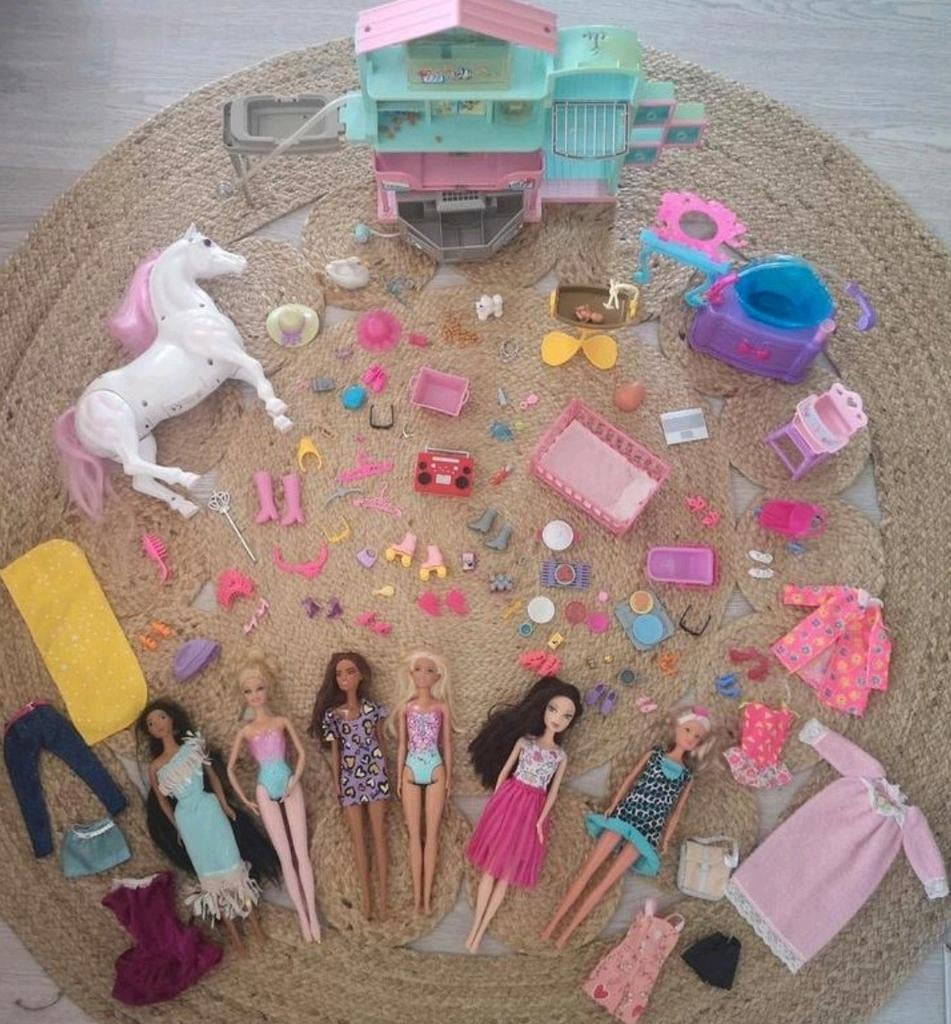 Grote partij Barbies & toebehoren IZGS, Kinderen en Baby's, Ophalen of Verzenden, Zo goed als nieuw, Barbie