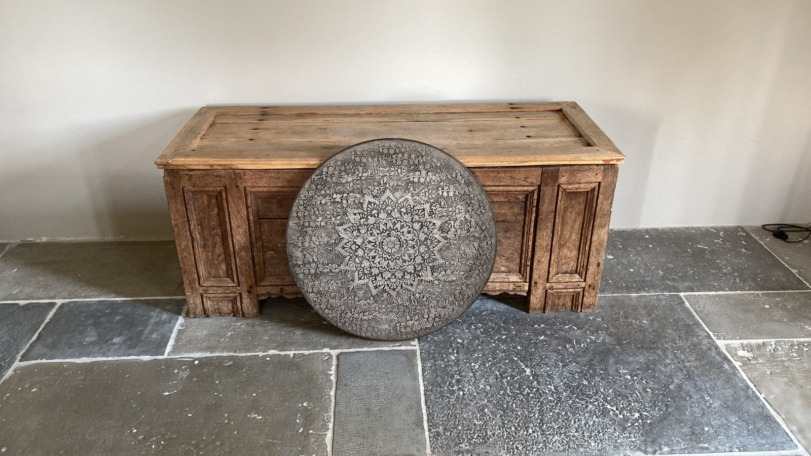 Wandcirkel - 80cm diameter, Ophalen, Oosters, Hout, Meerkleurig