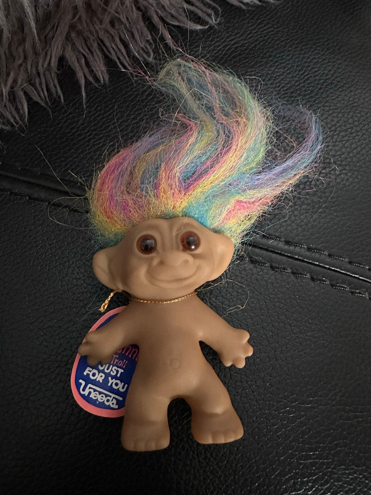 Vintage 1991 Uneeda Wishnik Troll Pop met Regenboog Haar, Ophalen of Verzenden, Zo goed als nieuw, Overige typen