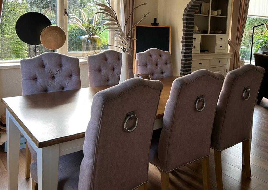 Landelijke eetkamerstoelen, Huis en Inrichting, Complete eetkamers, Ophalen, Gebruikt, 6 tot 8 stoelen