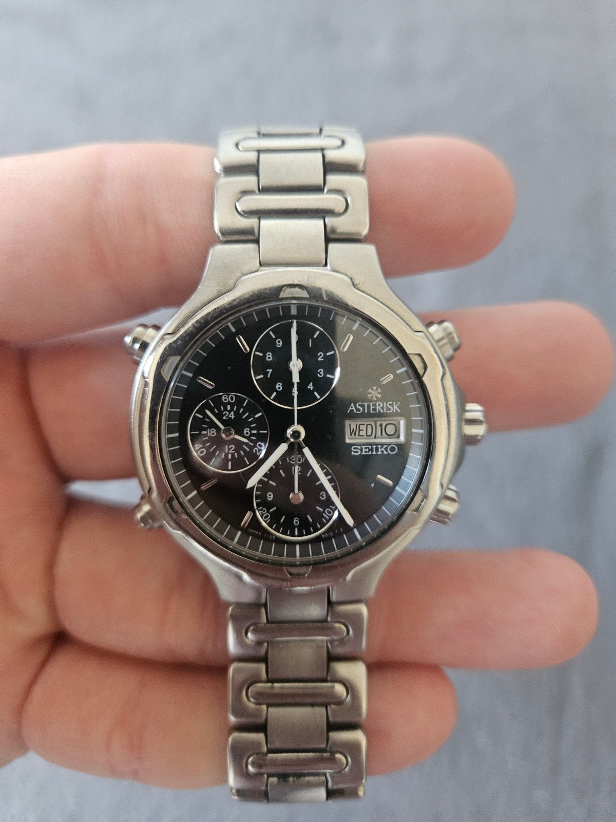 Seiko - Asterisk Chronograph - No reserve price - 7T59-6A20, Ophalen of Verzenden, Zo goed als nieuw, Staal, Seiko
