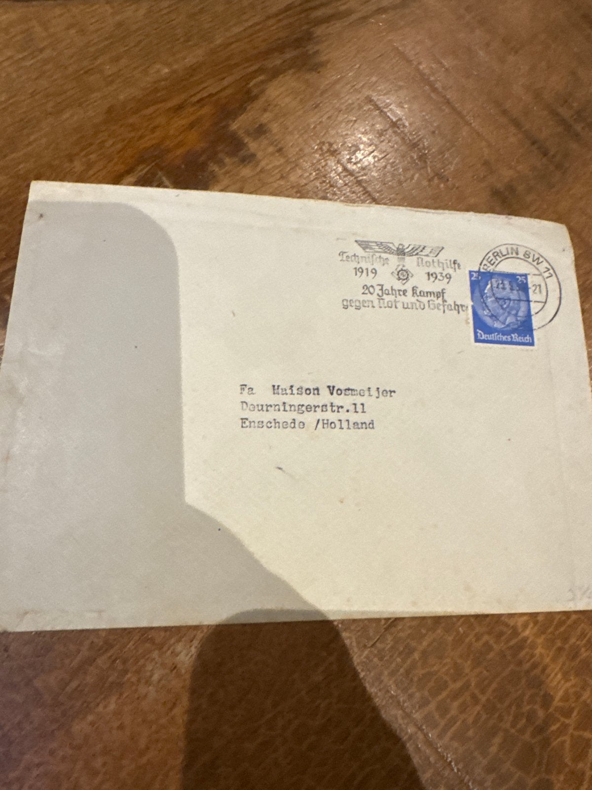 Historische envelop: Technische Nothilfe 1919-1939, Verzamelen, Ophalen of Verzenden, Duitsland