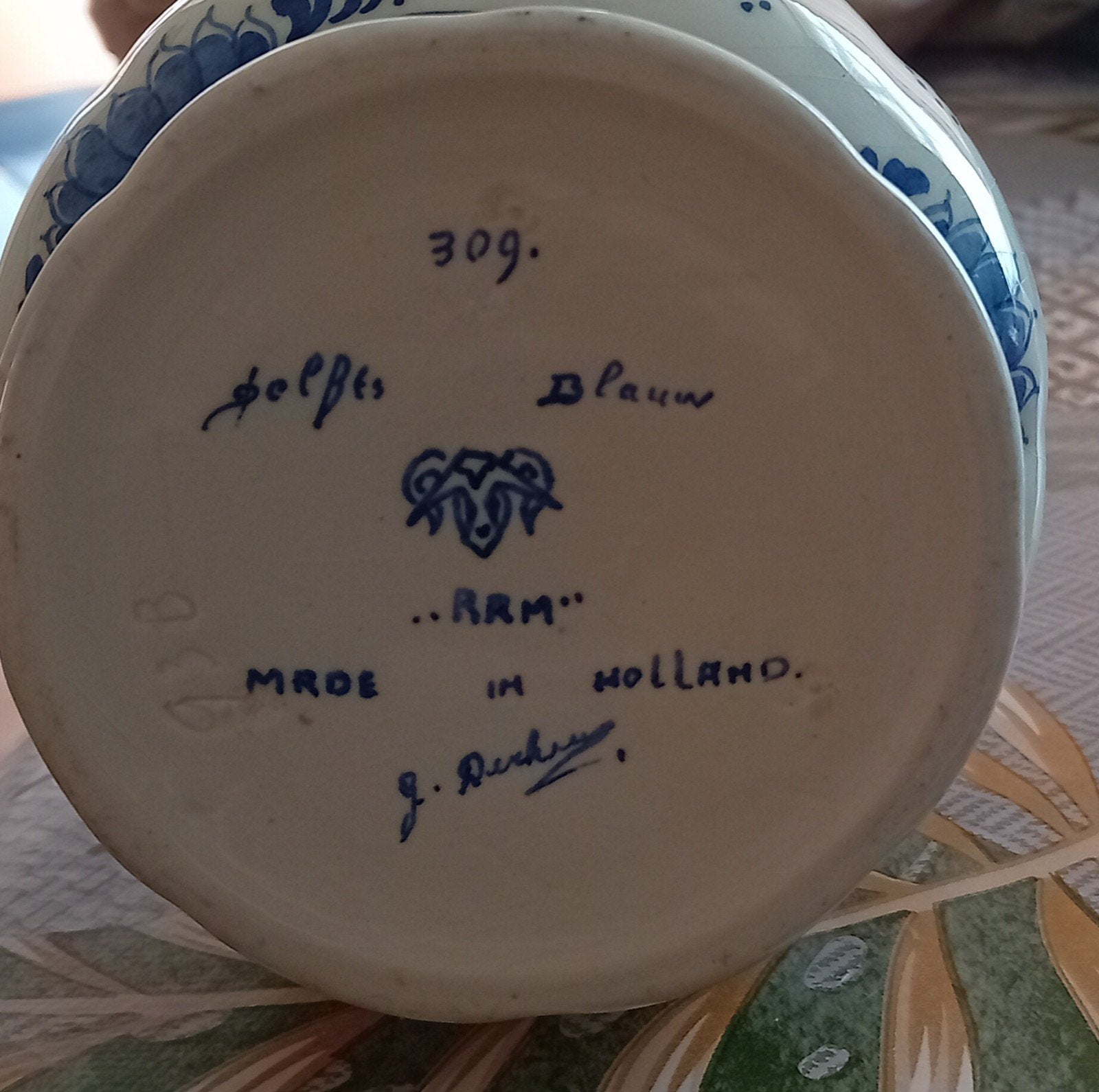 Antieke Delfts Blauwe Kan - Handgeschilderd RRM, Antiek en Kunst, Ophalen of Verzenden