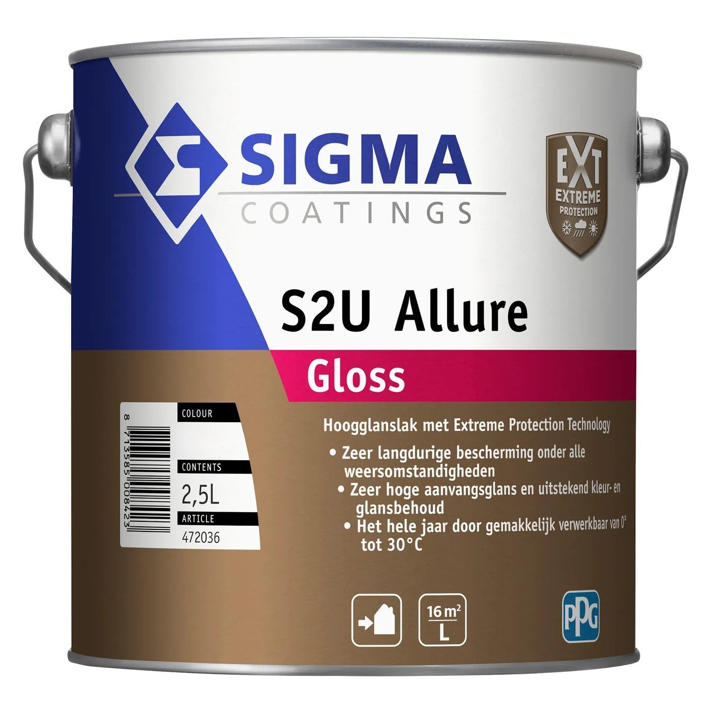 Sigma S2U allure gloss 2,5L alle kleuren, Ophalen of Verzenden, Zo goed als nieuw