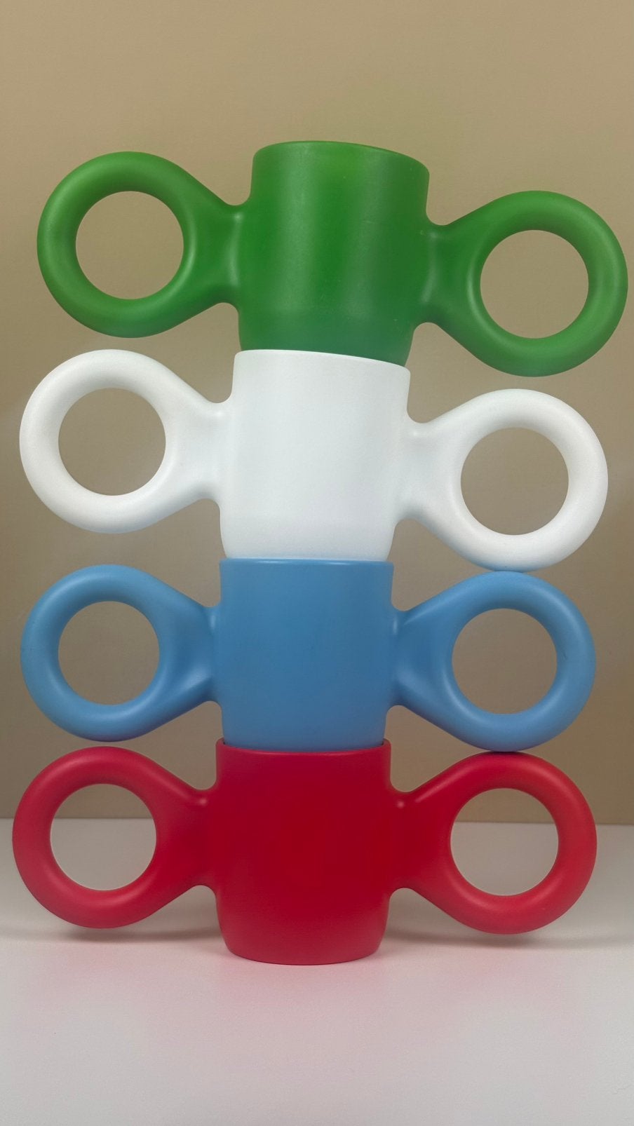 4 Gispen Dombo Domoor kunststof design bekers Richard Hutten, Meerkleurig, Ophalen of Verzenden, 10 cm, Overige typen