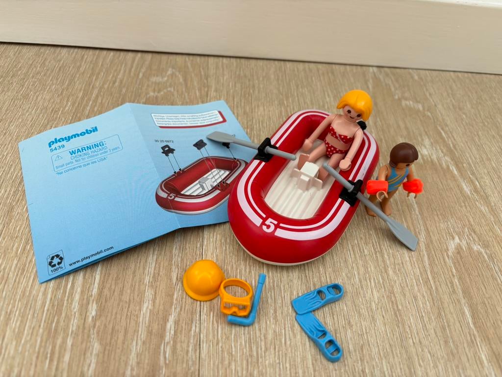 Playmobil 5439 toeristen met rubberboot compleet, Ophalen of Verzenden, Zo goed als nieuw