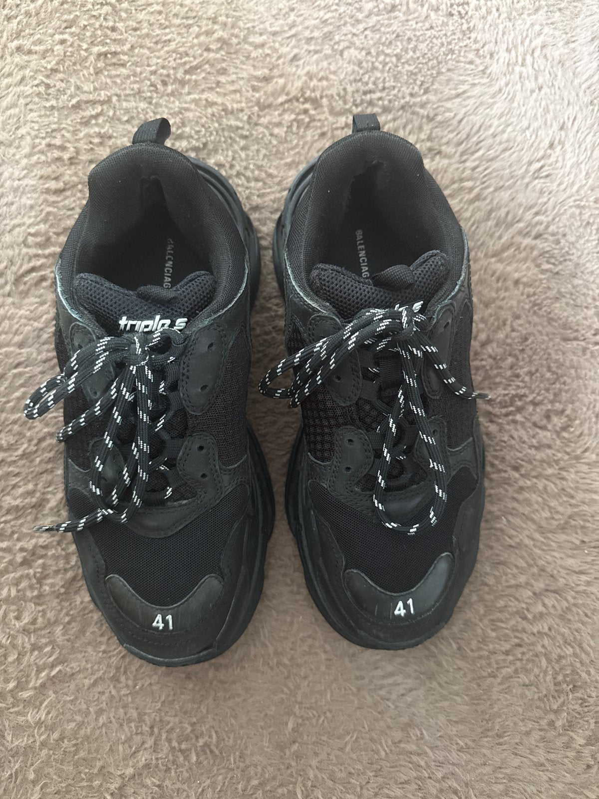 Balenciaga Triple S Sneakers - Zwart, Maat 41, Ophalen, Gedragen, Zwart, Sneakers of Gympen